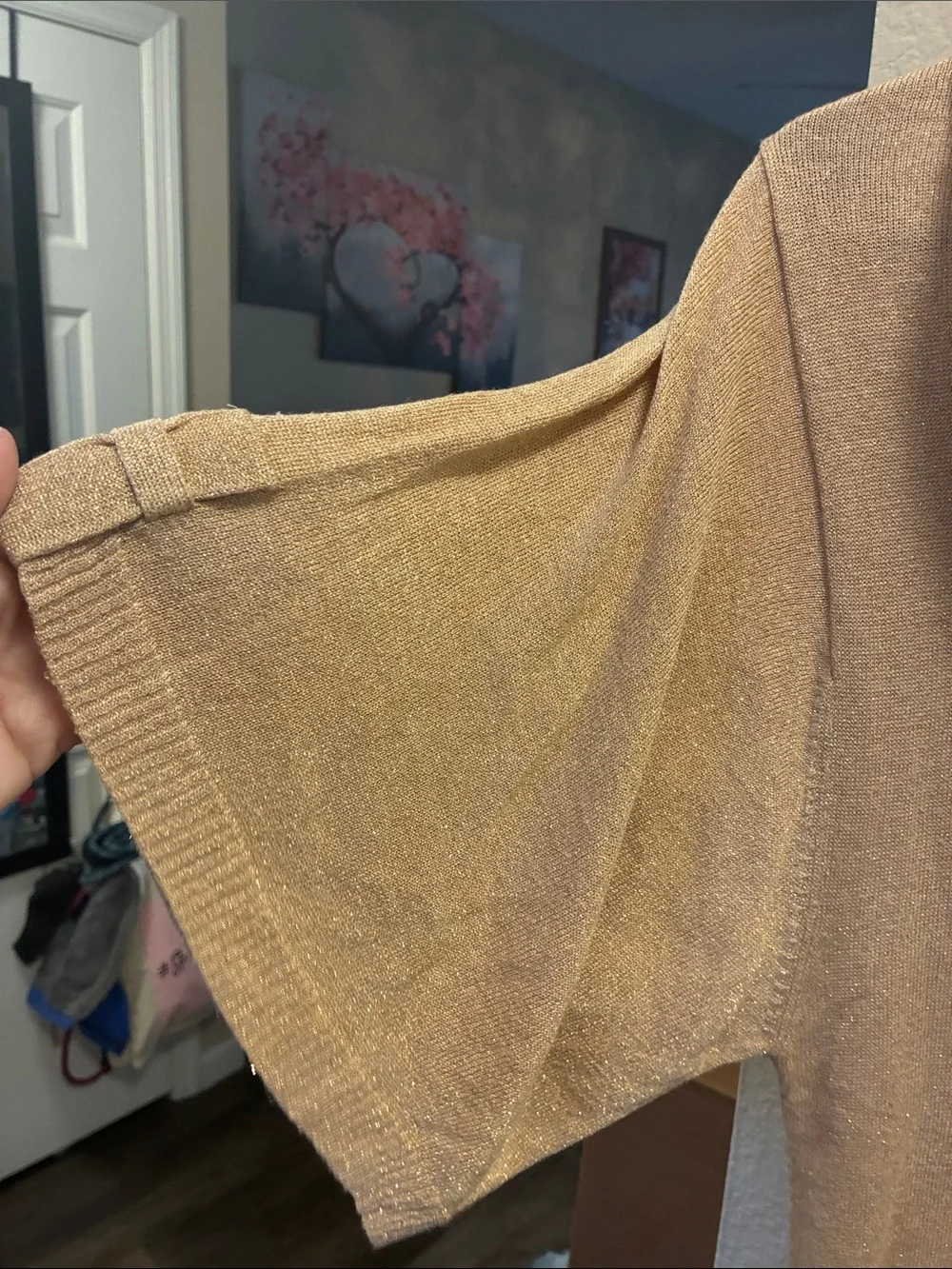 3 for $15 🦋🦋 XOXO vintage gold Cowl Neck bat wing sleeve top